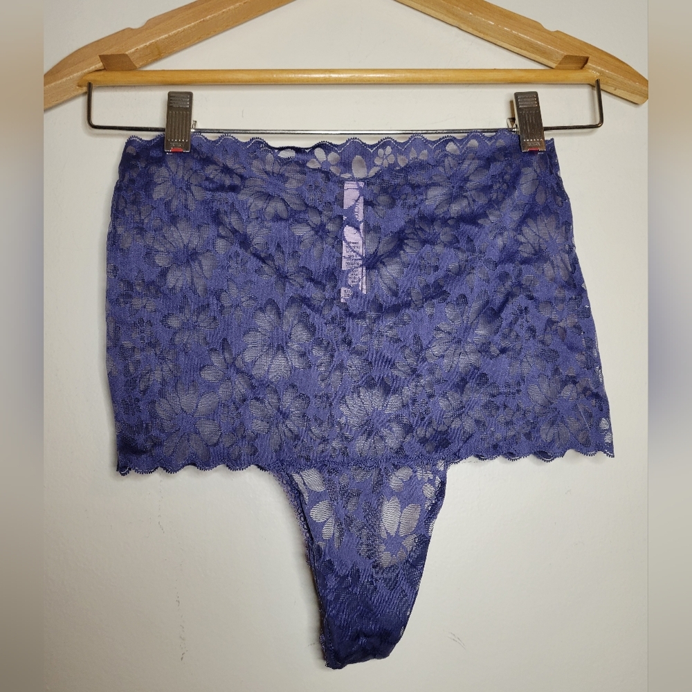 nwot victorias secret high waisted lace thong, small